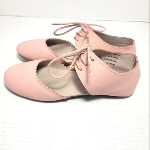 MONKEY FEET Pebbled Pink Leather Ballet Inspired Flats 37